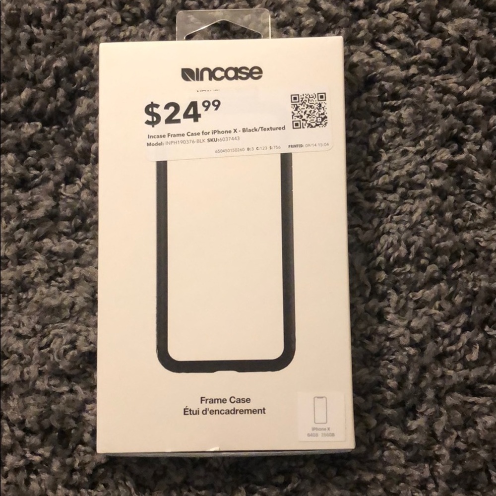 INCASE : frame case for iPhone X - black textured